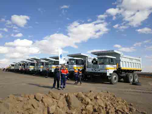 百乐博重装10台YTK89A非公路自卸车成功交付蒙古